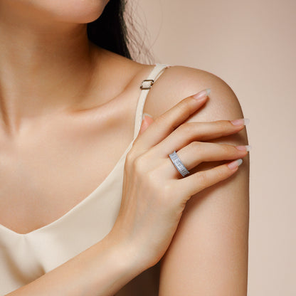 Non-fading Note S925 Silver Moissanite Ring