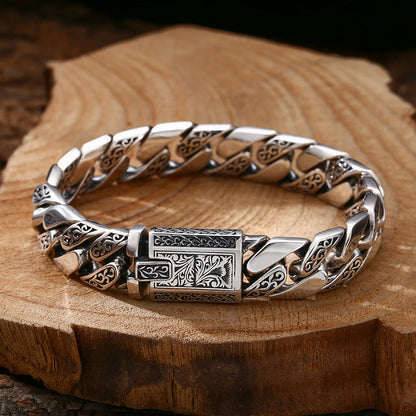 Men’s 925 Sterling Silver Tangcao Cuban Bracelet | Heavy Luxury Design