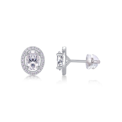 Phantom Night - Fashionable And Luxurious Diamond Jewelry Set With Moissanite S925 Sterling Silver And Platinum-plated Stud Earrings
