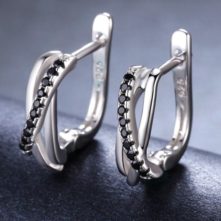 Black Spinel Earrings | Cute Gemstone Hoops for Women