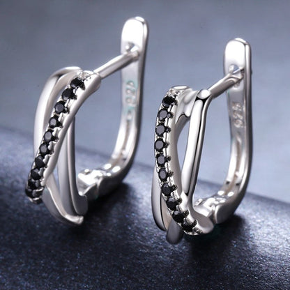 Black Spinel Earrings | Cute Gemstone Hoops for Women