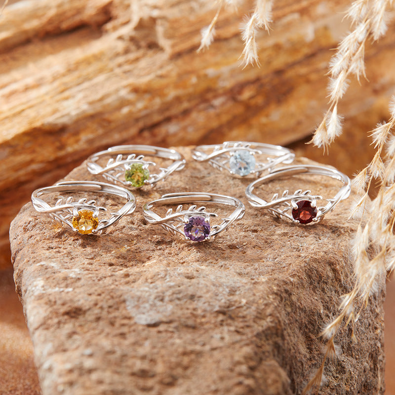 Colorful Zircon Branch Ring | S925 Sterling Silver