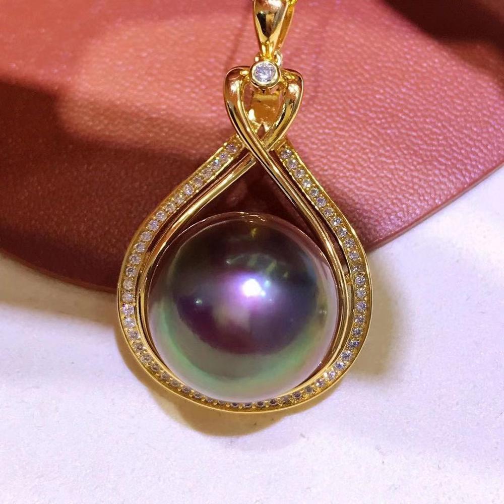 Purple Edison Freshwater Pearl Pendant | AAAA Grade 11–12mm