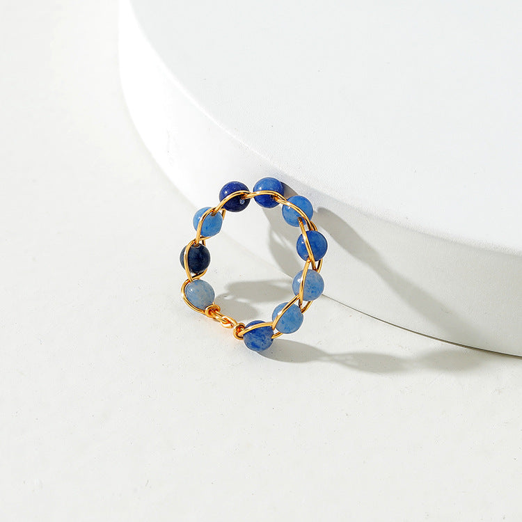 Aurora Thread — Stone Bead Ring