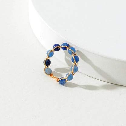 Aurora Thread — Stone Bead Ring