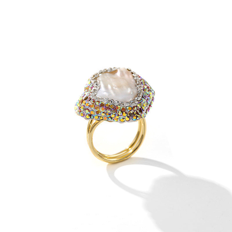 Crystal Necklace, Earring & Ring Three-Piece Jewelry Set