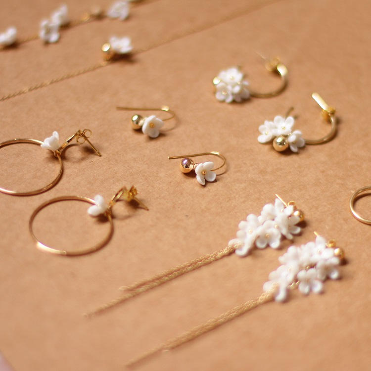 Osmanthus Series Bone China Jewelry Set | Artistic Necklace, Bracelet & Earrings