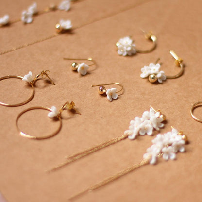 Osmanthus Series Bone China Jewelry Set | Artistic Necklace, Bracelet & Earrings