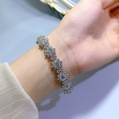Sunflower Pavé Bracelet | S925 Sterling Silver