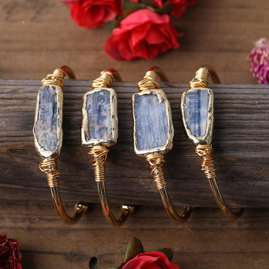 Bluewake — Raw Blue Kyanite Slab Wire-Wrapped Pendant