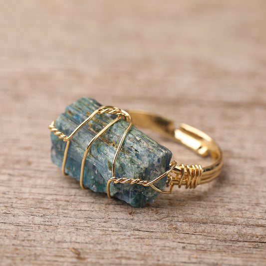 Goldbound — Natural Gemstone Adjustable Ring