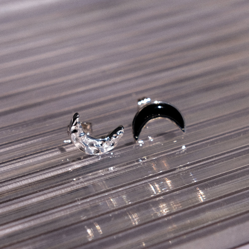 Moon Earrings  asymmetrical earrings  star earrings  cosmos jewelry  gold earrings  silver earrings  copper jewelry  natural stone earrings