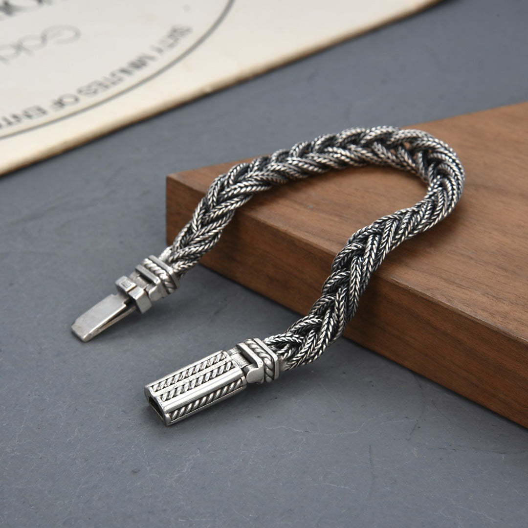 Men’s Foxtail Woven Sterling Silver Bracelet | Timeless Statement Jewelry
