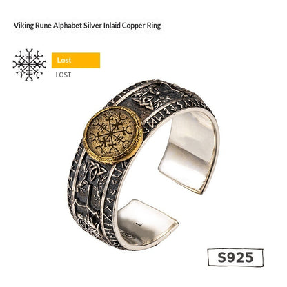 Men’s Engraved Viking Silver Ring | Vintage Norse Statement Jewelry