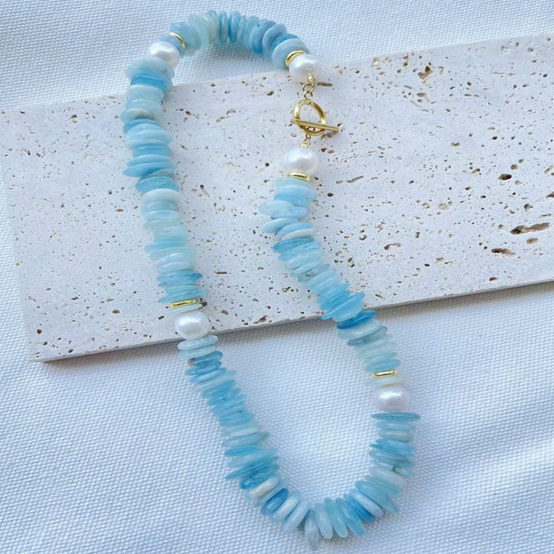 Tidebound — Kyanite Beaded Collarbone Necklace | Heirloom Collection