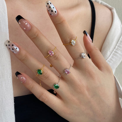 Fancy Gem Ring | S925 Sterling Silver with Synthetic Gemstone