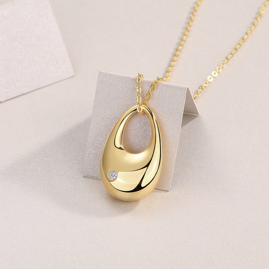 Moissanite Drop Pendant Necklace in Sterling Silver