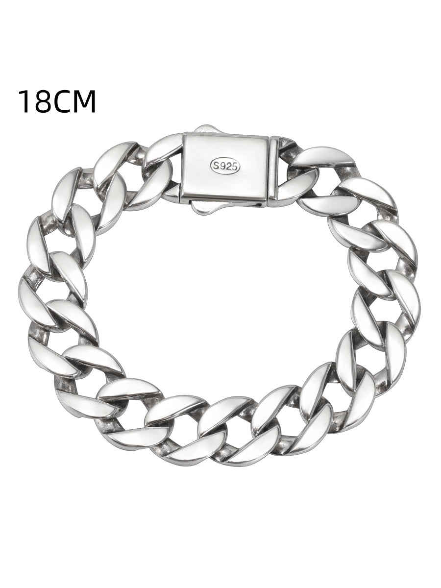 S925 Sterling Silver 13mm Cuban Link Bracelet for Men