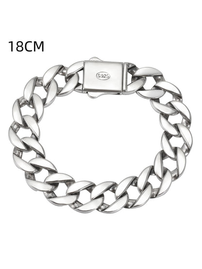 S925 Sterling Silver 13mm Cuban Link Bracelet for Men