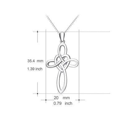 925 Sterling Silver Celtic Cross Heart Necklace | Symbolic Love Pendant