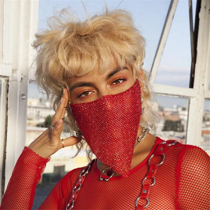 Rhinestone Face Chain Mask | Sparkling Statement Festival Jewelry