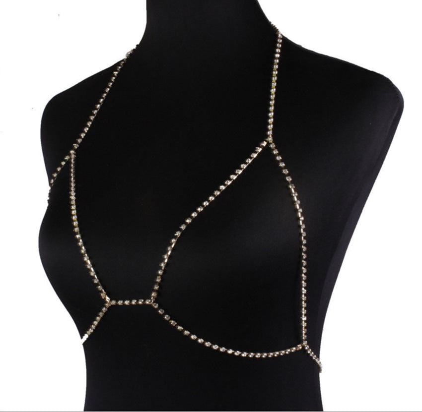 Dainty Rhinestone Body Necklace | Sparkling Layered Body Jewelry