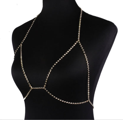 Dainty Rhinestone Body Necklace | Sparkling Layered Body Jewelry
