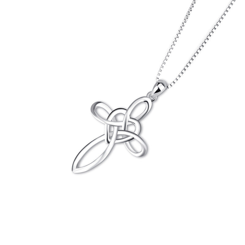 925 Sterling Silver Celtic Cross Heart Necklace | Symbolic Love Pendant