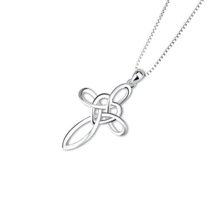925 Sterling Silver Celtic Cross Heart Necklace | Symbolic Love Pendant