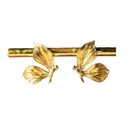 18K Gold Butterfly Stud Earrings | Yellow Leaf Nature-Inspired Ear Studs