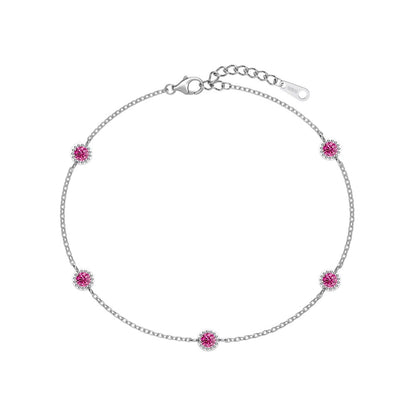 Fire Opal Station Bracelet | 925 Sterling Silver