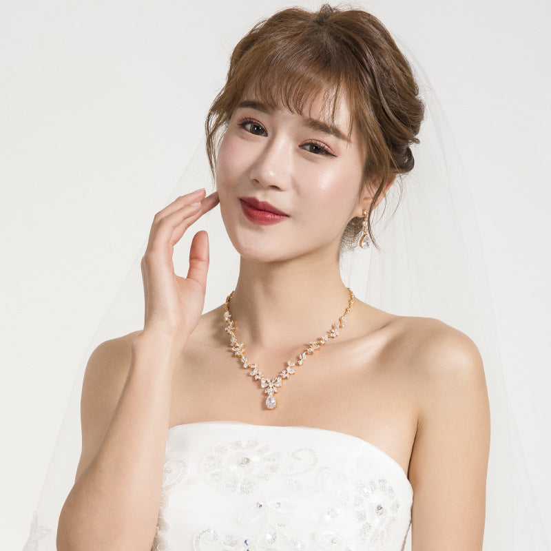 Crystal Bridal Necklace & Earrings Set | Elegant Wedding Jewelry for Brides