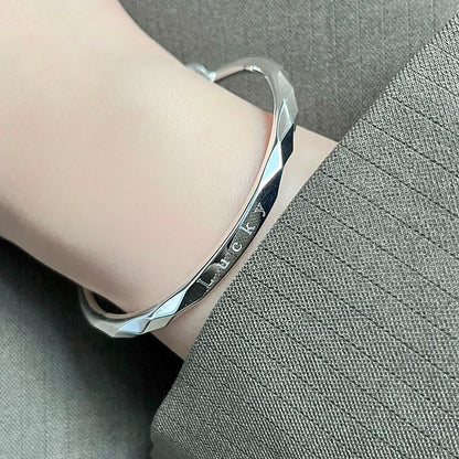Sterling Silver Minimal Bangle Bracelet | Adjustable Fit