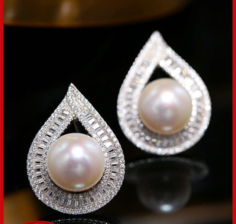 Large Freshwater Pearl Stud Earrings | Elegant Statement Pearl Jewelry