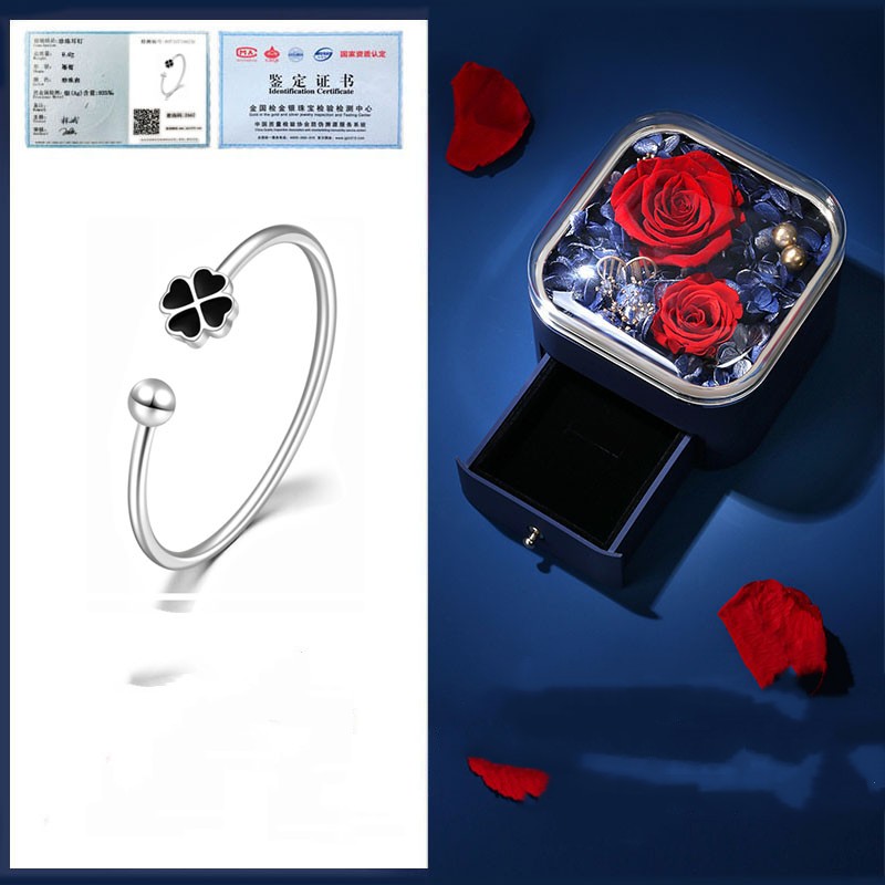 Lucky Clover Rose Bracelet | Solid 999 Silver Gift Edition