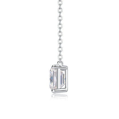 Mirage In The Mirror | Octagonal Moissanite Pendant Necklace in Sterling Silver with Platinum Plating