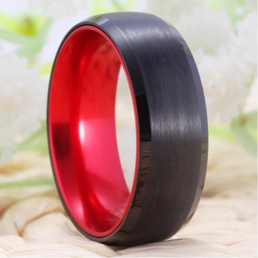 Men’s Tungsten Steel Gold Ring | European & American Style Jewelry