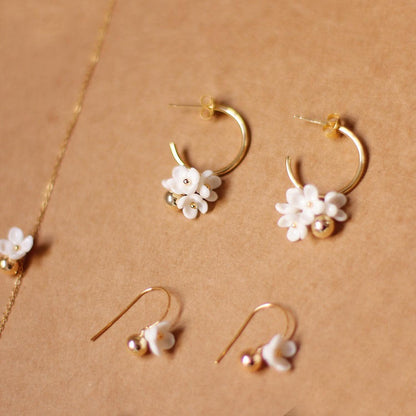 Osmanthus Series Bone China Jewelry Set | Artistic Necklace, Bracelet & Earrings