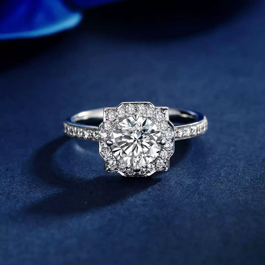 1 Carat Diamond-Style Engagement Ring | Platinum-Tone Bridal Design