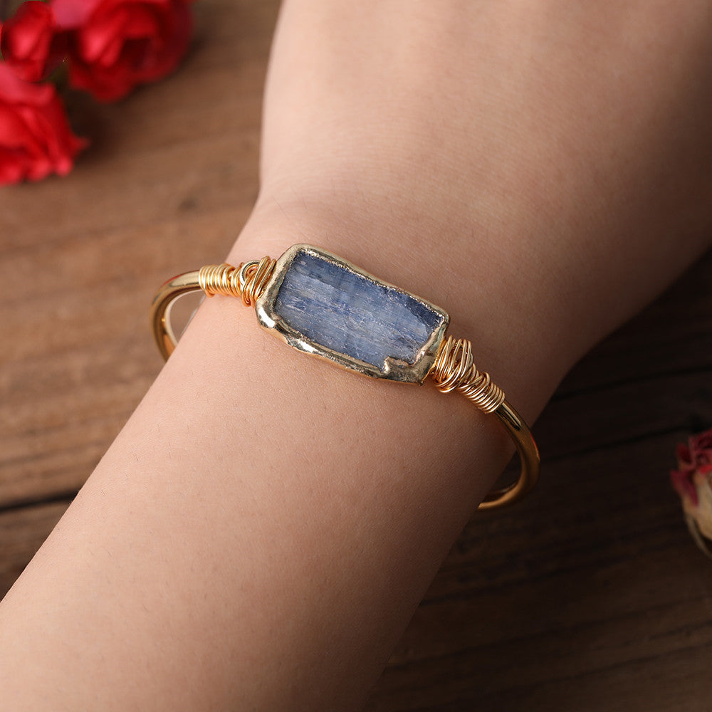 Bluewake — Raw Blue Kyanite Slab Wire-Wrapped Pendant