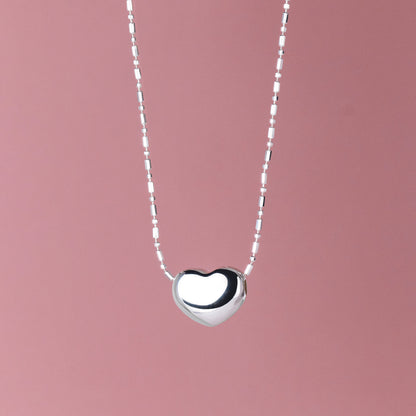 Sterling Silver Heart Necklace | Minimal Polished Pendant