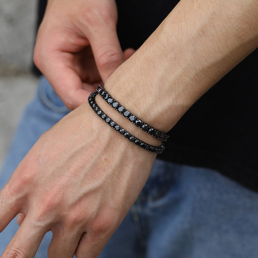 Men’s Black Moissanite Tennis Bracelet | Luxury Iced Statement Jewelry