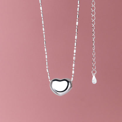 Sterling Silver Heart Necklace | Minimal Polished Pendant