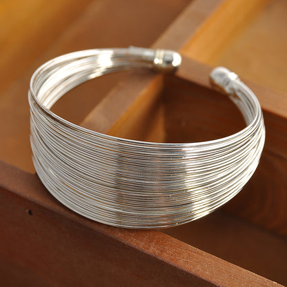 Linebound Open Wire Bracelet | Adjustable Metal Statement Jewelry