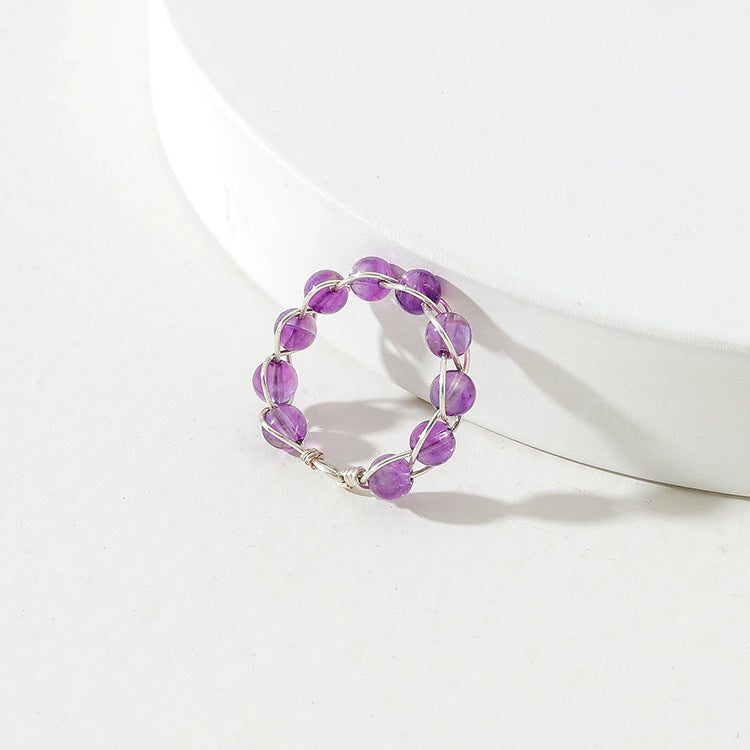 Aurora Thread — Stone Bead Ring