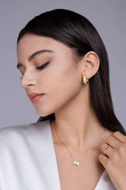 Star Track Moissanite Huggie Earrings | S925 Sterling Silver, 18K Gold Electroplated | Geometric Luxury Studs