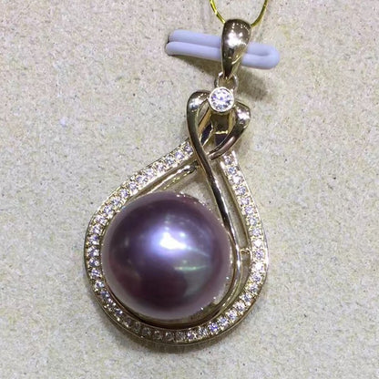 Purple Edison Freshwater Pearl Pendant | AAAA Grade 11–12mm