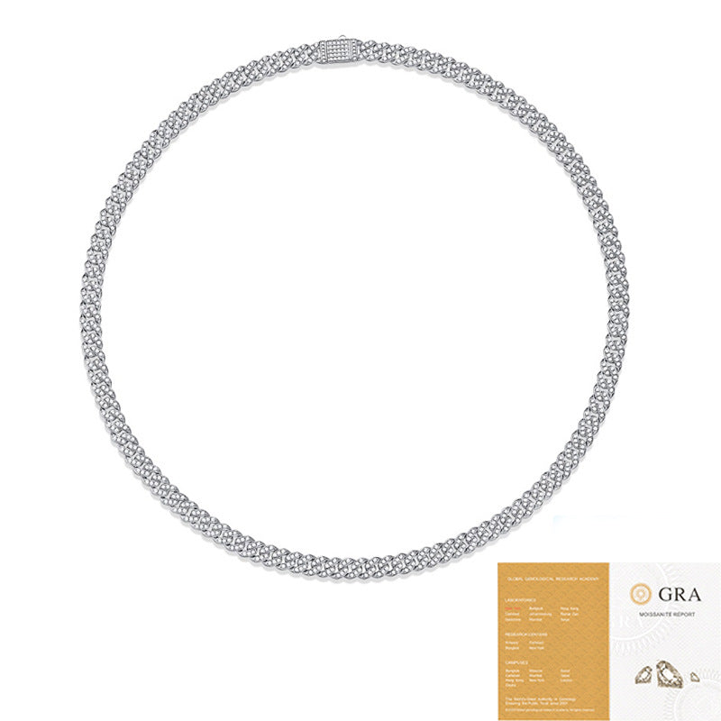 Moissanite Cuban Chain Necklace | Gold-Plated Silver Luxury Statement Piece