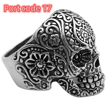 Men’s Handmade Thai Silver Skull Ring | Vintage Statement Jewelry