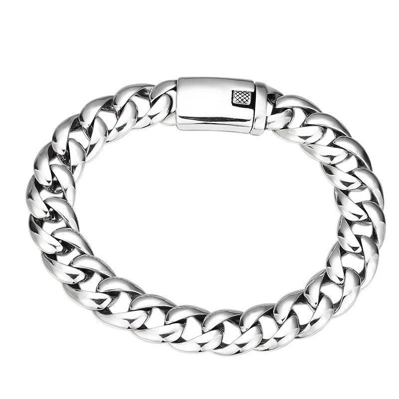 Men’s 925 Sterling Silver Glossy Cuban Bracelet | Classic National Style Jewelry